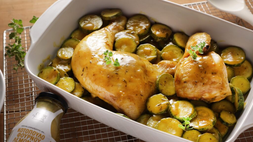 Baked lemon chicken with zucchini